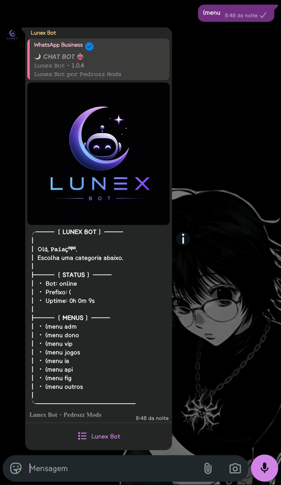 Menu interativo